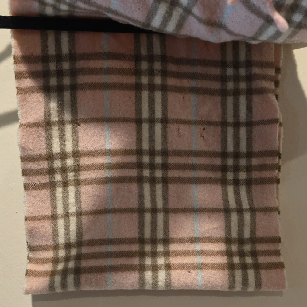 Burberry Pink and Brown Cashmere Scarf